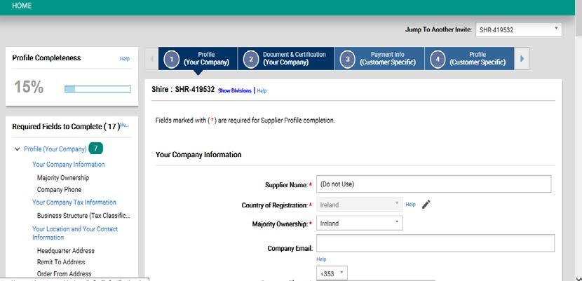 Tip: Creating Your Supplier Profile in Lavante Fill in required fields for your company Profile.