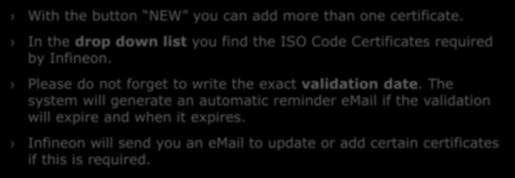 Please do not forget to write the exact validation date.
