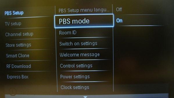 [On]: All settings in the PBS mode Setup menu are active.