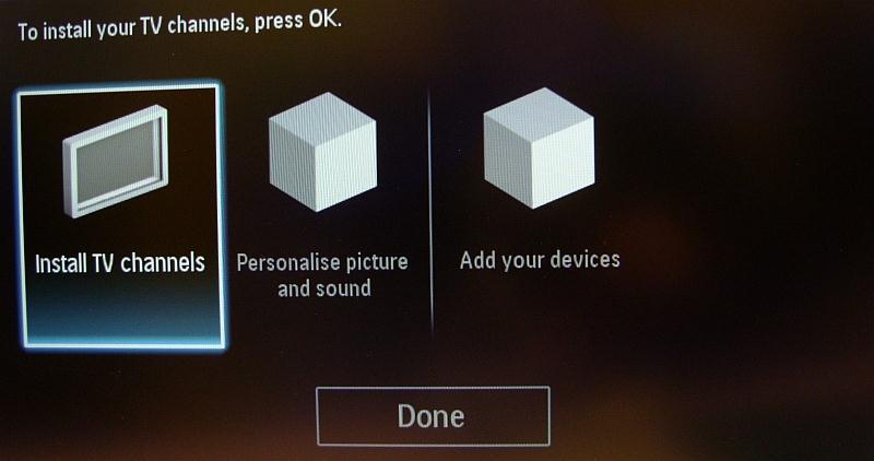For the channel installations, select Install TV channels and press OK Then you can select Continue and press