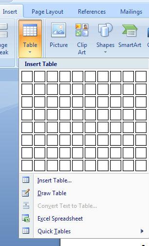 and entering the rows and columns o Click Quick Tables and choose a table Enter Data in a Table: Place the cursor in the cell where you wish to enter the information. Begin typing.