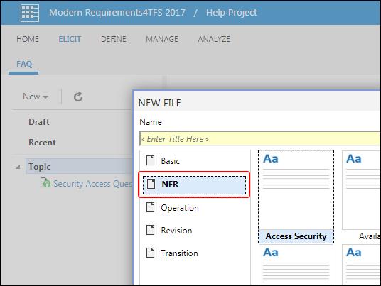 HOW TO DELETE OBSOLETE NFR TEMPLATES FROM FAQ MODULE The obsolete NFR templates of the FAQ module appear when you try to create a