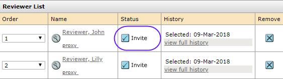Clarivate Analytics ScholarOne Manuscripts Editor User Guide Page 33 Invite All If you want to send all the invitations at one time, there is an icon called Invite All.