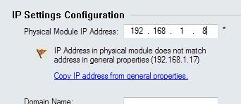 DNS Server Addresses. f. On the Module Properties dialog box, click OK.