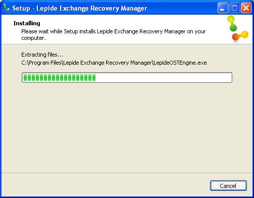 8. When the installation process completes, the message Completing the Lepide Exchange Recovery