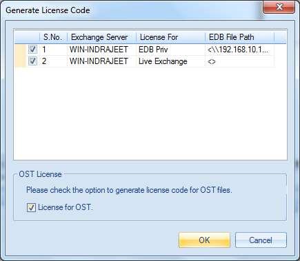 3. Click OK. 4. The following message appears. LERM License file named as (Lepide Exchange Recovery Manager.