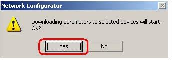 28 Click Yes to download the parameters.