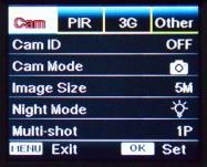 4.5 Operation Menu Enter Test Mode: Press M once to enter camera setting menu.