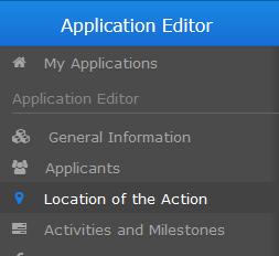 1. OPEN THE INTERACTIVE MAP 1 In the esubmission module, select an existing application or create a new one and