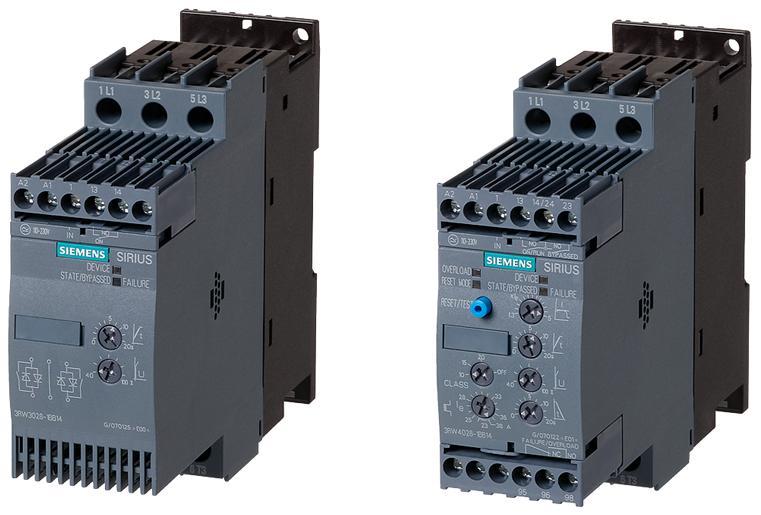 SIRIUS 3RW30/40 Soft Starters Basic performance Top highlights Feature / Function Benefit Voltage ramp and current limitation function τ Protection of electric and mechanic Hybrid-technology