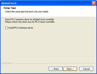 4. Uncheck Install PS/2 interface driver and click [Next]