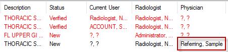 You will now see the referring physician s name listed in the Physician column on the studies tab, as well as displayed in the