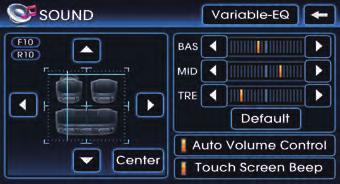 PART 1 PRE-OVERVIEW BASS/MID/TREB The BASS/MID/TREB can be adjusted by using the left/right buttons (, ) of each control.