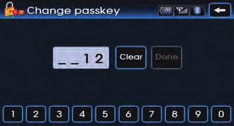 PART 6 BLUETOOTH HANDSFREE Changing passkey INFORMATION The passkey is a 4-digit authentication code used