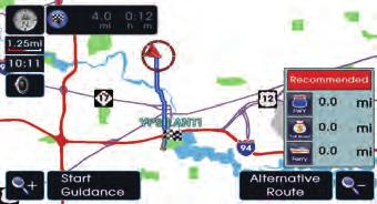 "Time to destination" "Distance to destination" Route guidance screen Starting Route Guidance Symbol