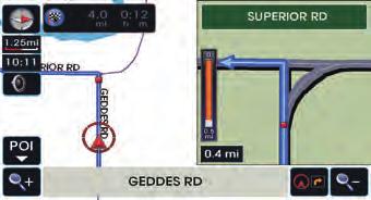 Highway junction mode : this route guidance screen is automatically displayed during guidance at highway junctions.