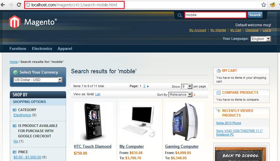 search box as below: If customers want to search for a product, they will