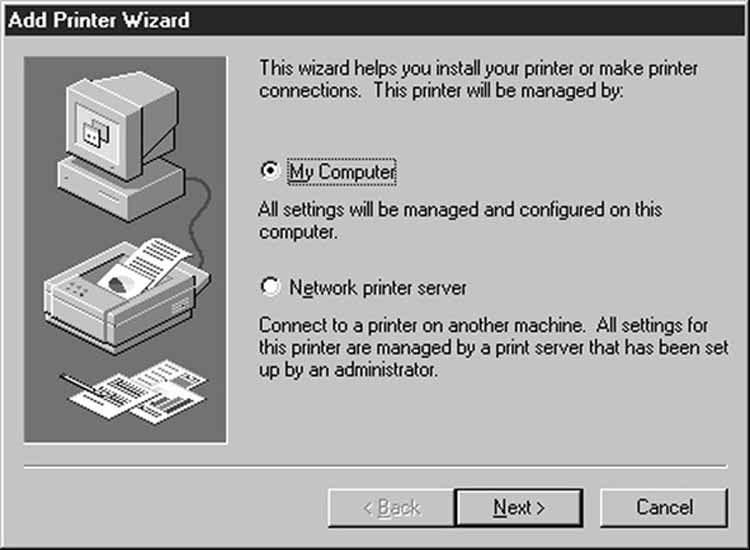printer to open the Add Access to Printer dialog box. 4. In the Printer Name text box, type in a name for the printer. 5. In the Printer Server text box, type in a server name for the printer.