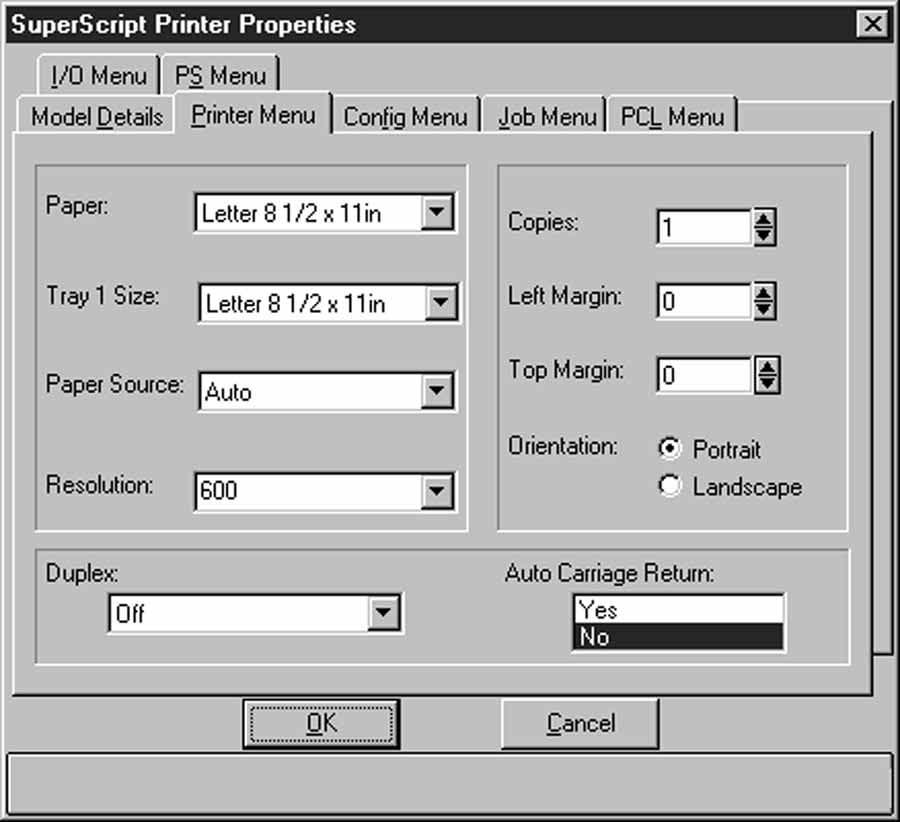 Model Details Item Printer Name Printer Model Software Version Description This text box to identifies the printer name. This text box for identifies the printer model.