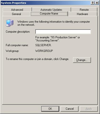 Windows prior to Vista, browse to Control Panel->System->Computer Name and find the text after the