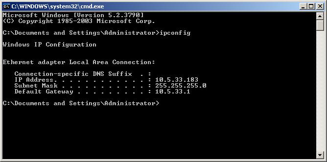 Determine IP address Open a command prompt and type ipconfig : Find the text after the label IP Address...:. 5.