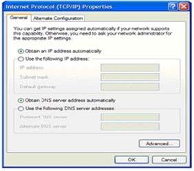 TCP/IP configuration instructions for all supported operating The following displays the TCP/IP Properties dialog box as it appears on Windows XP. systems are as follows.
