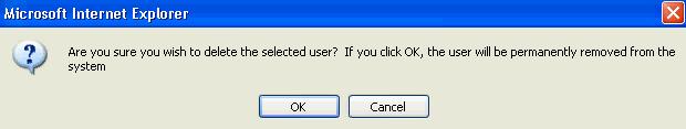 User Guide System Administration 3. Click on the OK button.