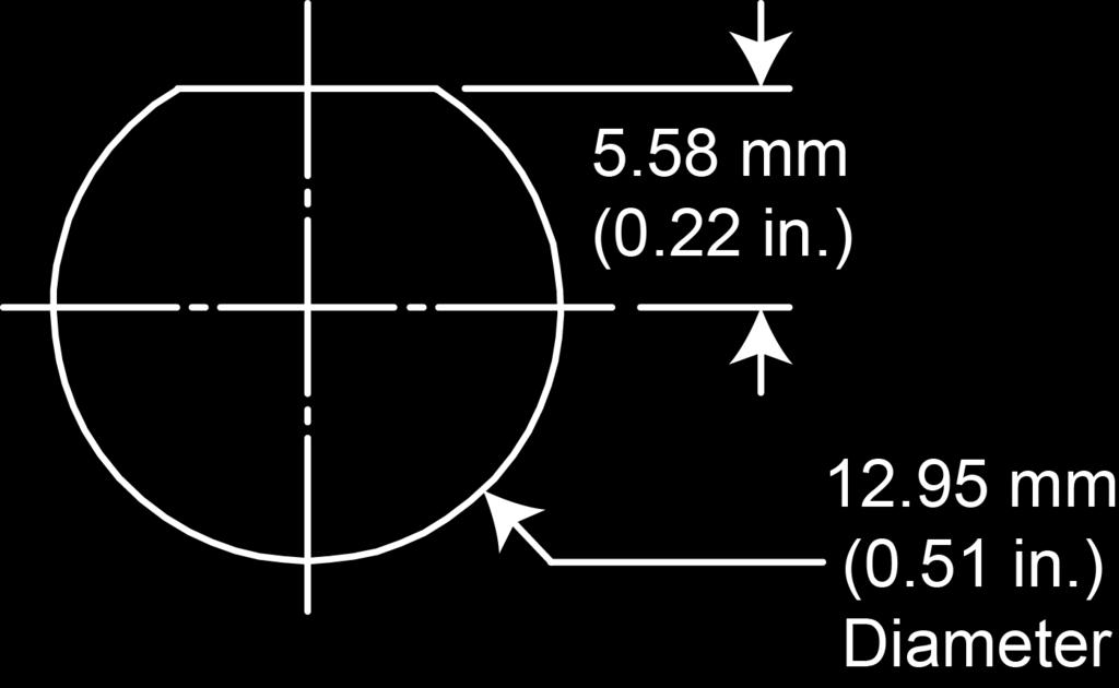 The following graphic shows the panel cutout dimensions for the HV-CS-1589 connector.