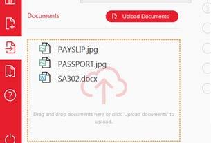 You can upload up to 20 documents at a time The documents you have uploaded for submission will be displayed in the drag and drop area with the same file name as you have saved locally.