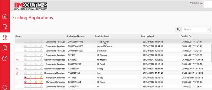 EXISTING APPLICATIONS Case Tracking Once documents have been uploaded, the case (document submission) will be listed in the Existing Applications screen with the most recent on top Here you will be
