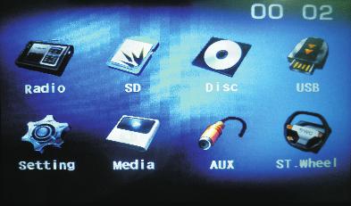 As shown below: icon on setup interface to access video setting interface, as shown in right (PIC 2) diagram: At video setting interface, you can adjust brightness, contrast, saturation and hue of