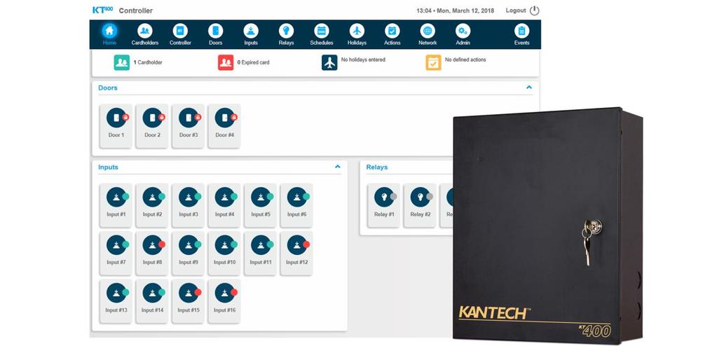 New Product Announcement KT-400 Ethernet-Ready Four-Door Controller with Standalone Mode Johnson Controls is pleased to announce that Kantech s KT-400 four door controller is now available to operate