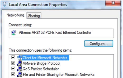 To access this dialog box in Windows 7 or Vista, open the Control Panel, choose Network