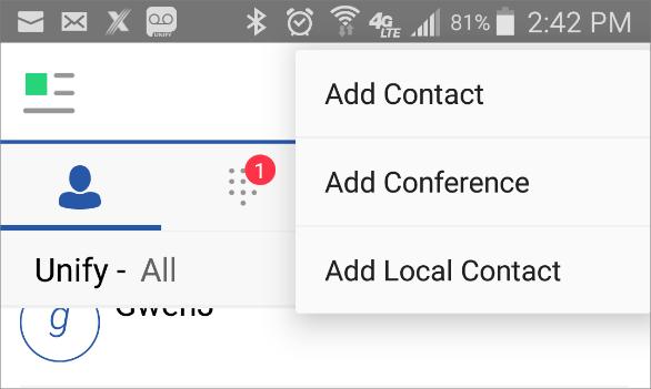 Contacts Contacts The Contacts list can contain different types of contacts as follows: Presence-enabled contacts (other UC App users) Non-presence-enabled contacts (contacts that have been added