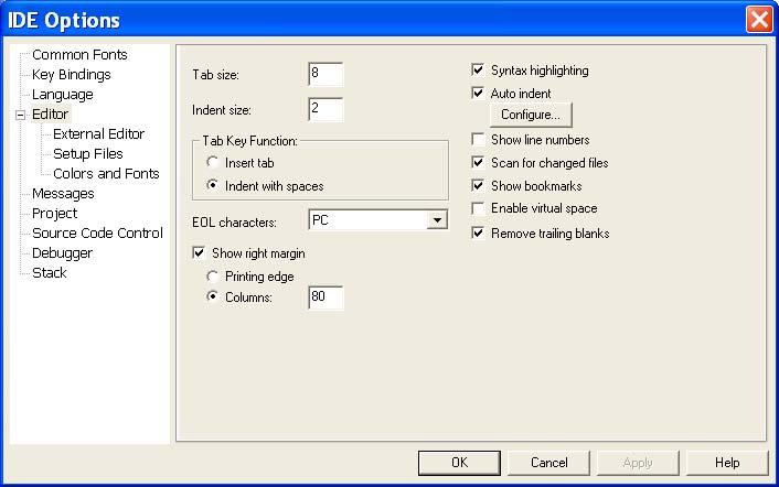 lifact 102 152 bytes in segment CODE 152 bytes of CODE memory 2.2. Choose Tools>Options to open the IDE Options dialog box and click the Editor tab. Select the option Scan for Changed Files.