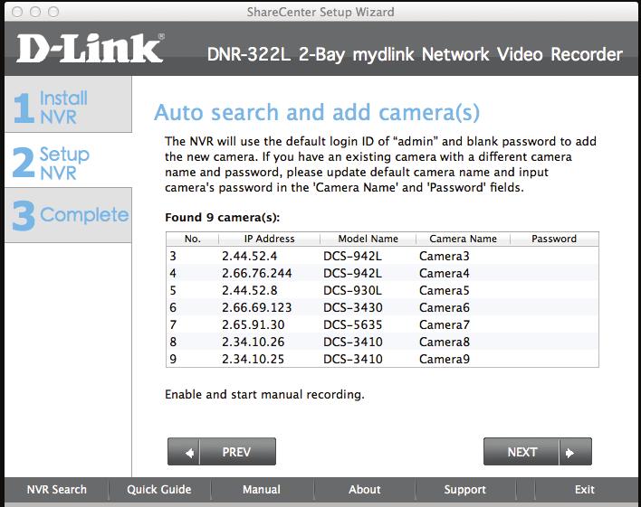 Section 3 - Installation Management Options To register the DNR-322L NVR on www.mydlink.com, select Yes and click Next.