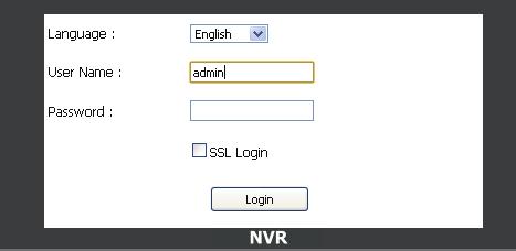automatically. NVR will use the default login ID admin and a blank password to add a new camera(s).