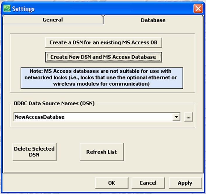 Create ODBC Connection for a new Access Database