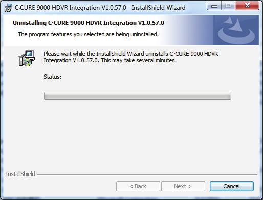 Uninstalling the HDVR Integration Interface 8. The Remove Process dialog box appears as shown in Figure 2-16 on page 2-13.