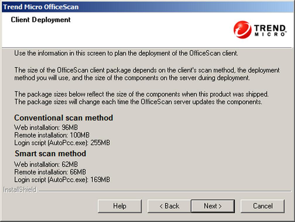 OfficeScan 10.6 SP2 Installation and Upgrade Guide Client Deployment FIGURE 2-2. Client Deployment screen There are several methods for installing or upgrading OfficeScan clients.