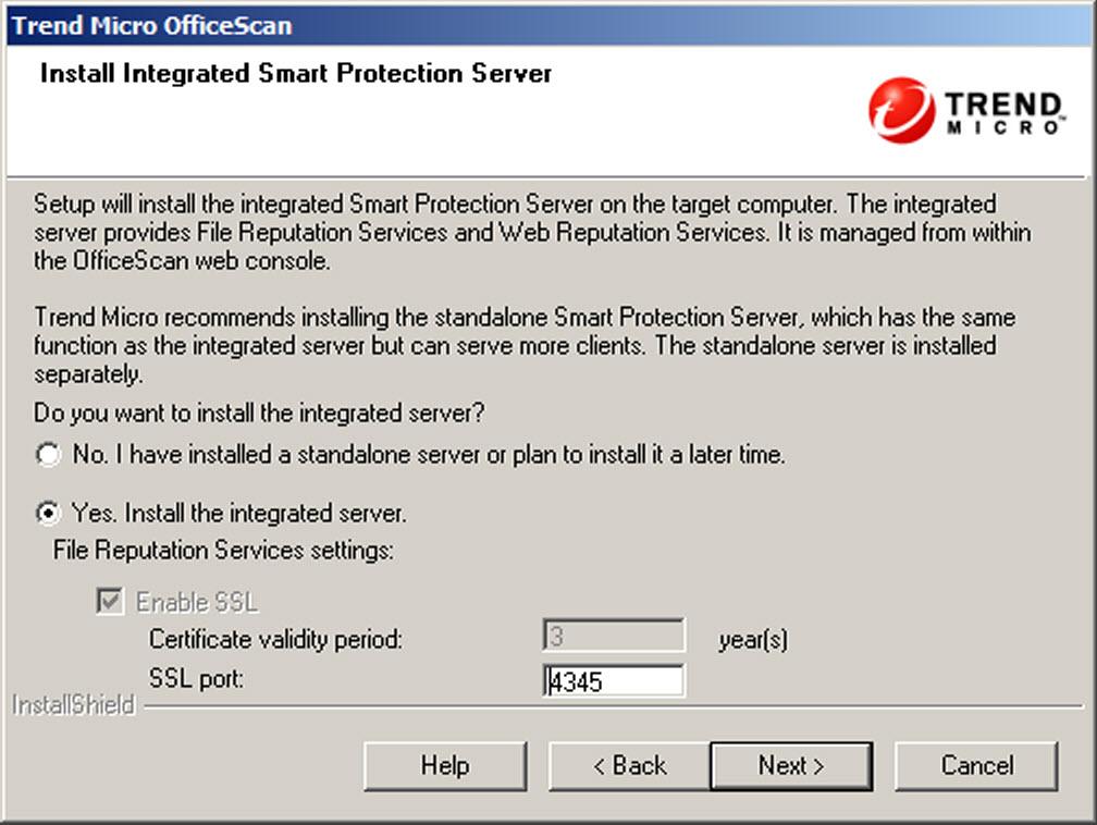 OfficeScan 10.6 SP2 Installation and Upgrade Guide Install Integrated Smart Protection Server FIGURE 2-12.