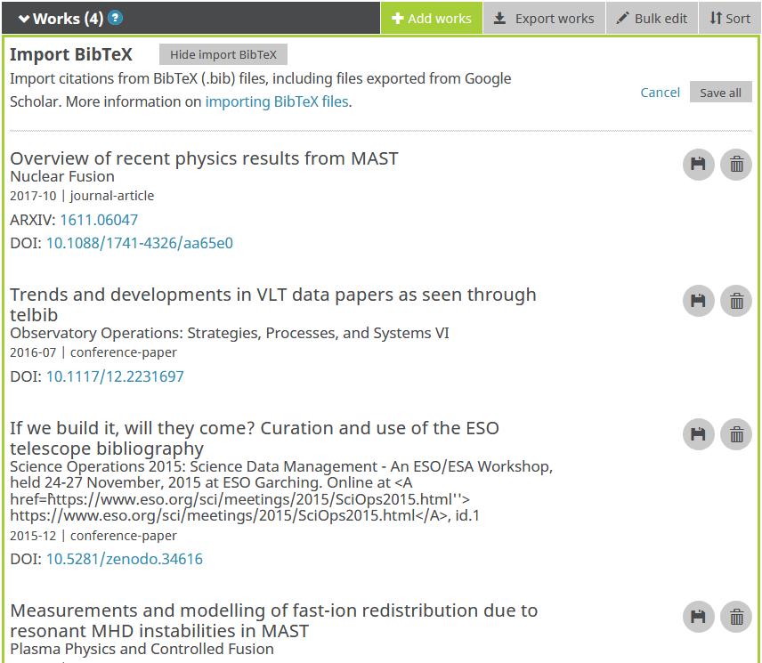 Add papers manually Go to ORCID and log in Go to My ORCID