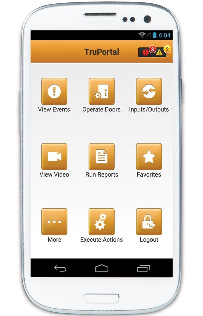 Rich features when and where you need them most iphone App TruPortal combines all the features of the Web Client application in a native ipad, iphone and Android app to remotely monitor system