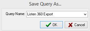 0 Export and click OK. 3. This query has now be saved and can be re-used in the future.