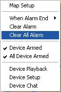 User can choose Clear Alarm to clear the kept alarm for the device or click Clear All Alarm to clear alarm for all devices. (2).