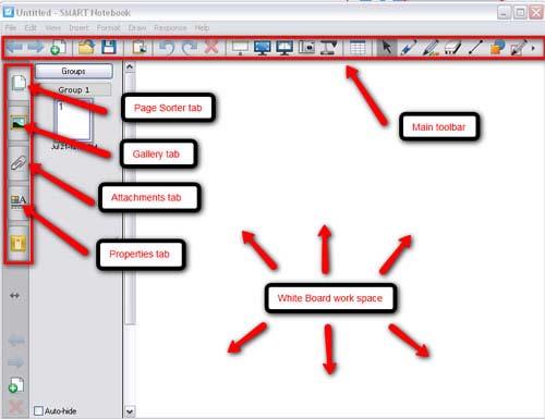 Page 6 of 21 Main Toolbar The main toolbar contains your basic tools that you will need to create your interactive lessons and assignments Slide View Area This portion of the main window will display