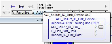 3.5 Create logic using RSLogix5000 3.5.1 Once an AOI has been imported, it can be used in the same manner as other ladder instructions.