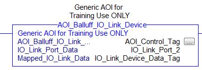 3.5.2.2 Second the IO-Link Device Data Tag, this the last tag location on the AOI. This tag contains the defined IO-Link Devices Process Data.