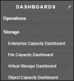 Find Storage Global view of storage assets The global capacity dashboards present a high-level view of your enterprise storage and a way to drill into the underlying details.