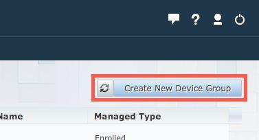 In the MaaS360 Admin Portal, navigate to DEVICES > Groups and click Add > Device Group. 8. Set the following: Setting Value 1. Search for Active Devices 2.
